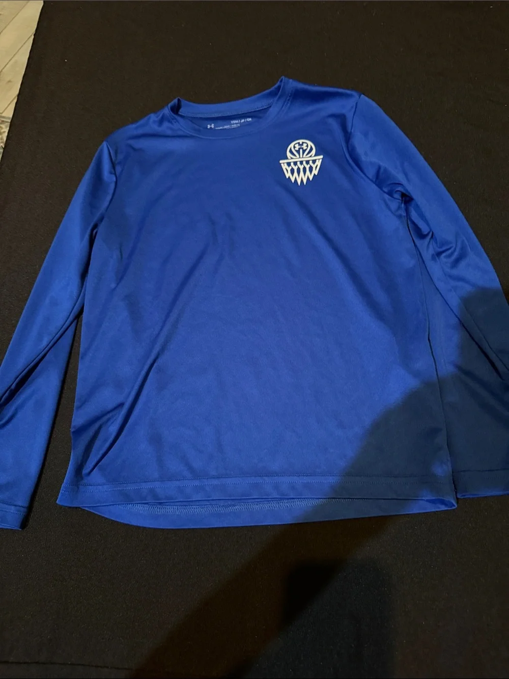 Under Armour Royal Blue Long Sleeve Athletic Top with White Logo